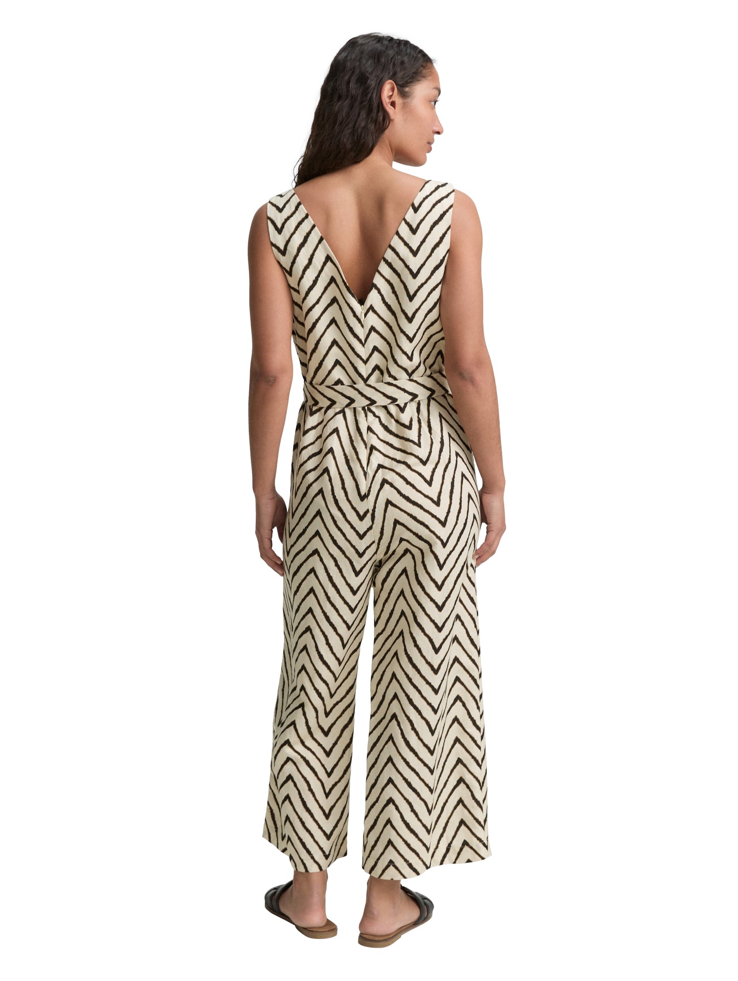 overall linen with slit detail - 1046422