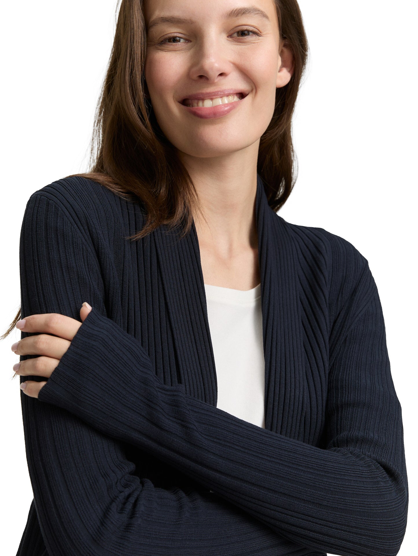 knit rib cardigan - 1047688