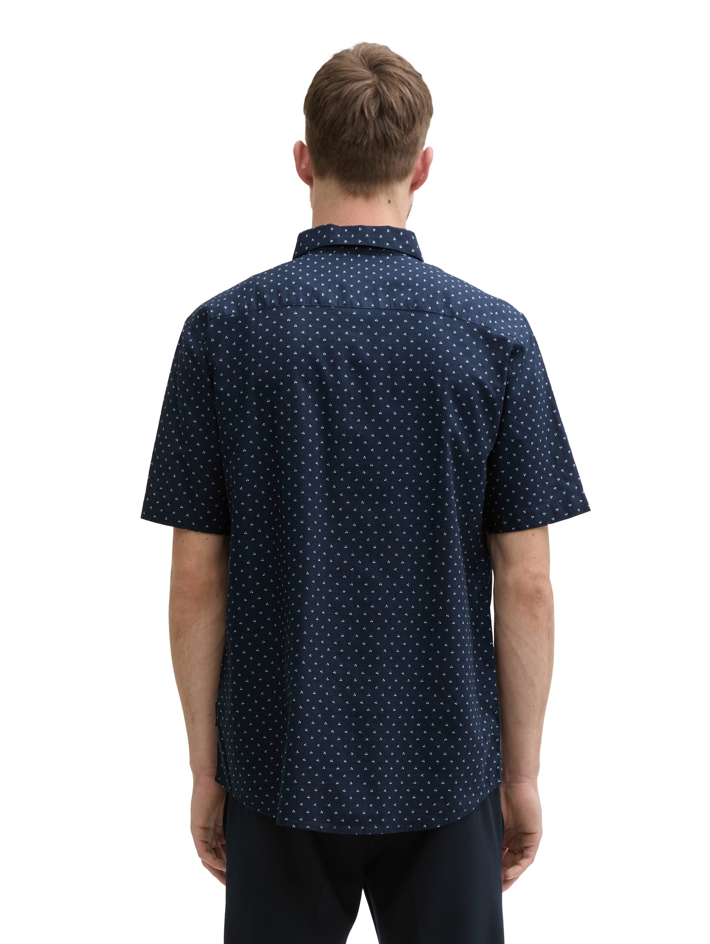 printed cotton linen shirt - 1045099