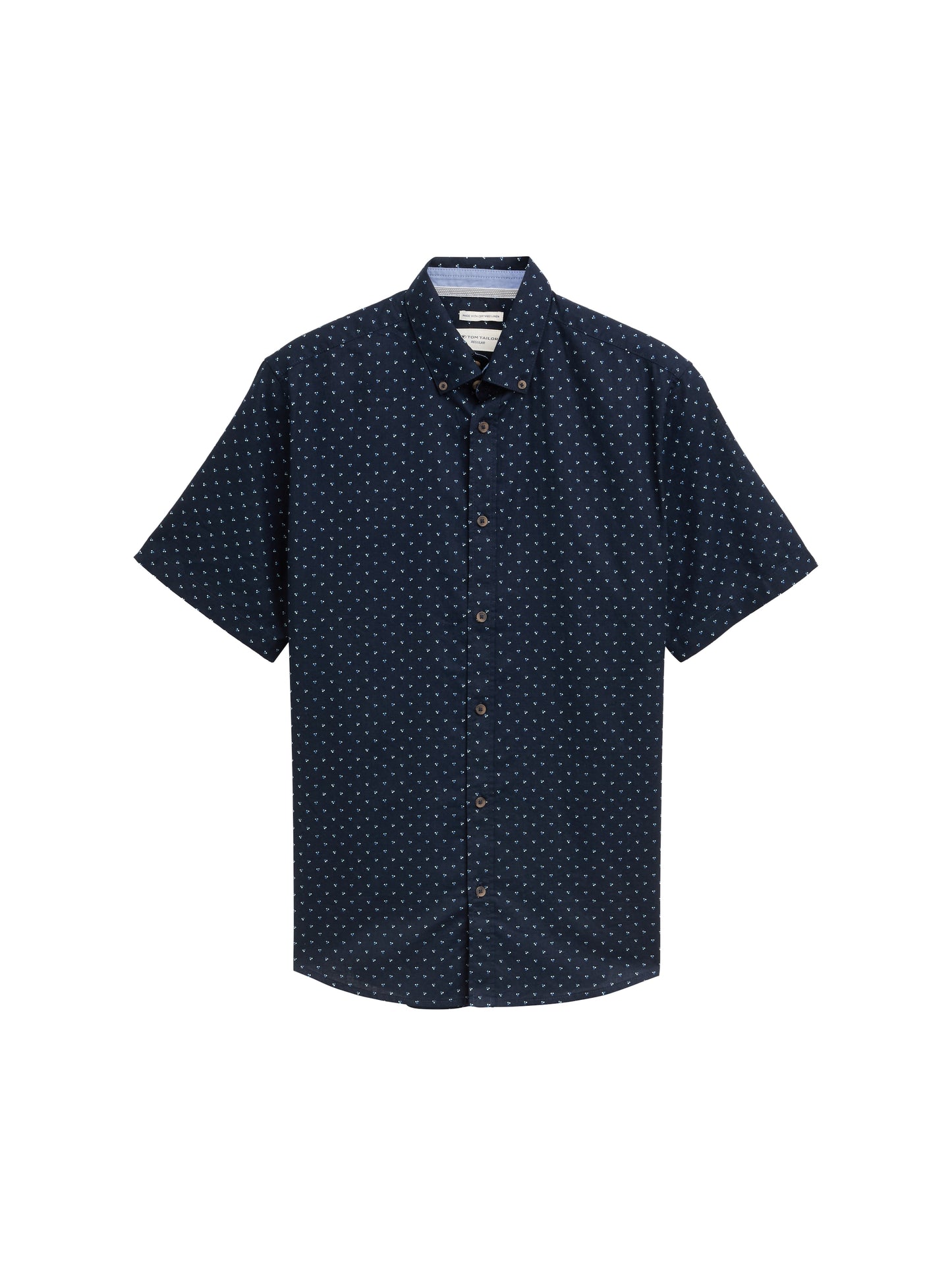 printed cotton linen shirt - 1045099
