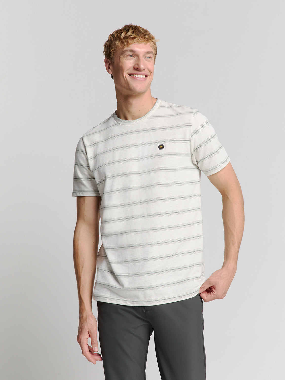 T-Shirt Crewneck Jacquard Stripe - 28350450
