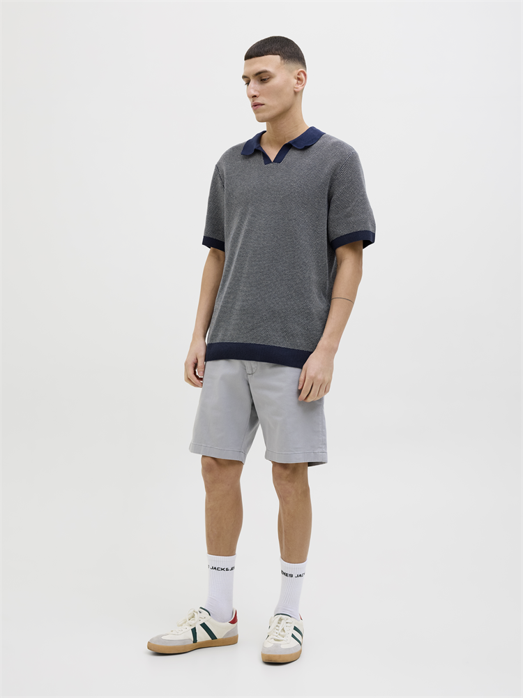 JPRCCEASTON KNIT SPLIT NECK SS SN - 12273012