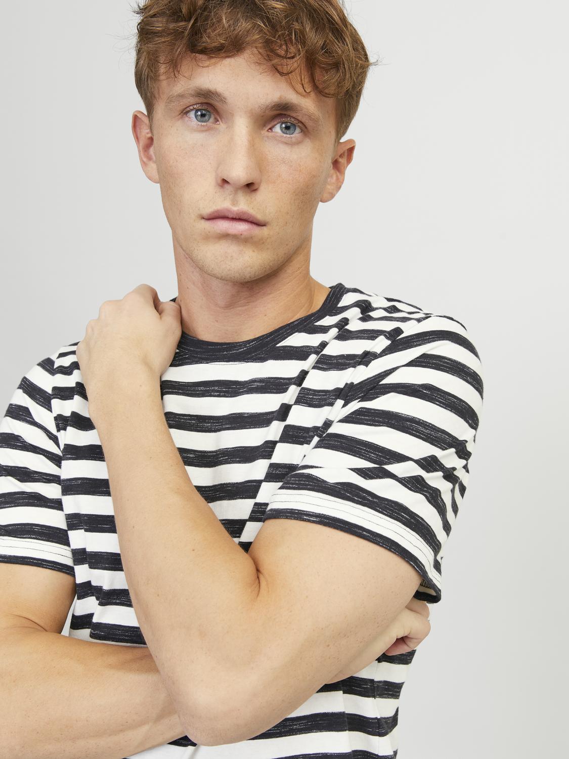 JORTAMPA STRIPE TEE SS CREW NECK - 12252176