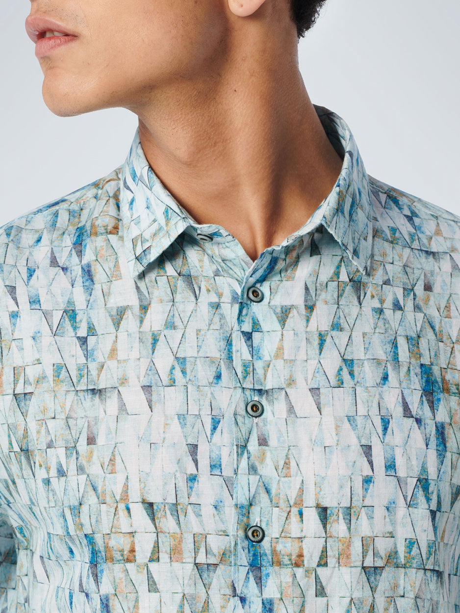 Shirt Allover Printed With Linen - 19430236