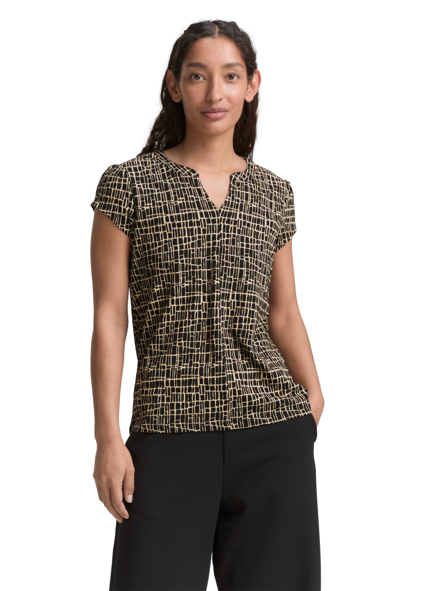 T-shirt henley alloverprinted - 1046458