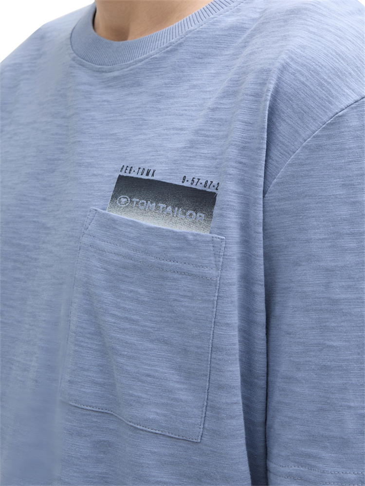 slub t-shirt with pocket - 1045691