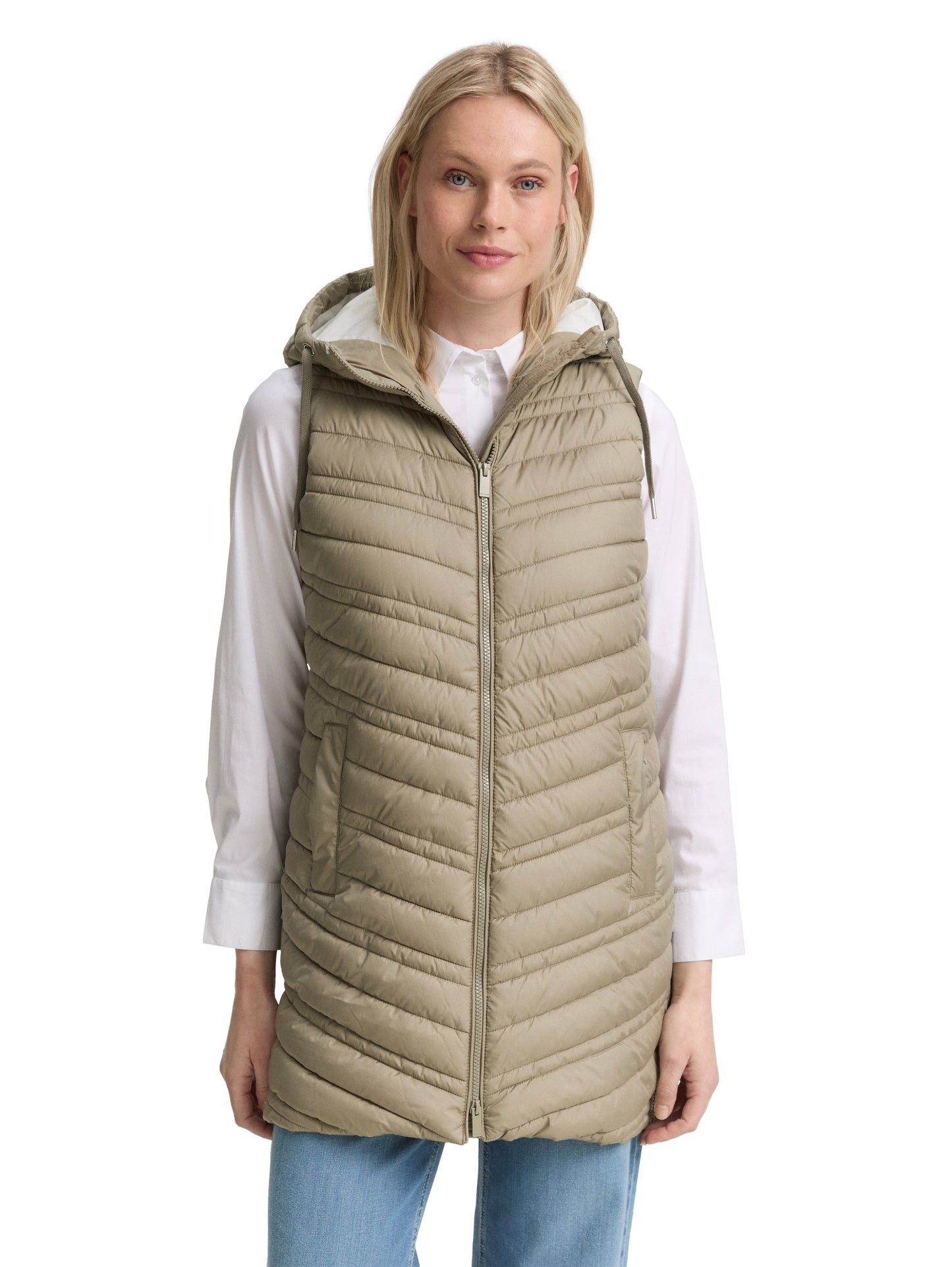 long hooded vest - 1046590