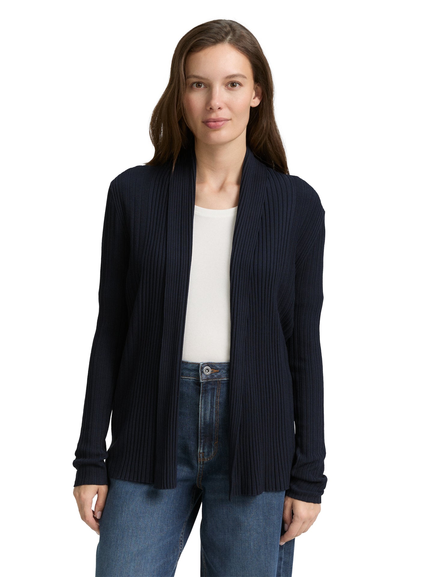 knit rib cardigan - 1047688