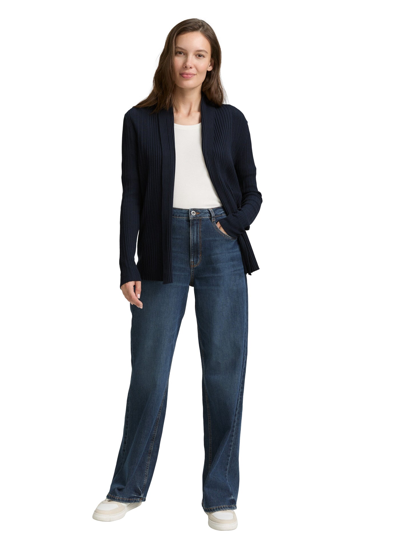 knit rib cardigan - 1047688