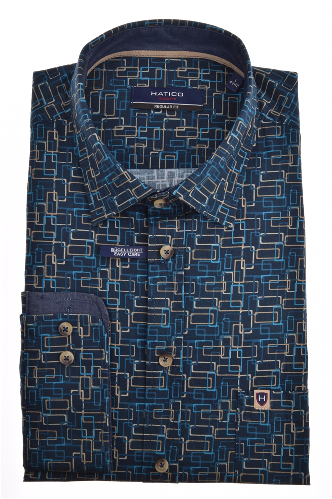 HATICO- Sport Hemd Regular Fit Lan - E20012-31101