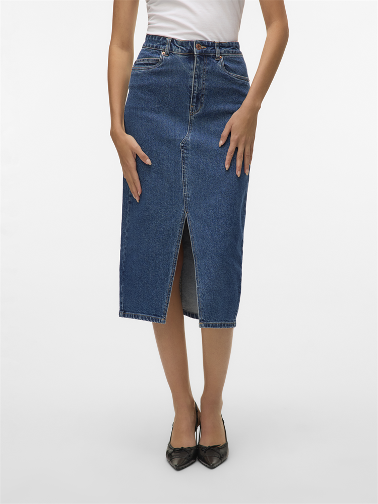 VMVERI HR CALF DENIM SKIRT GA NOOS - 10295731
