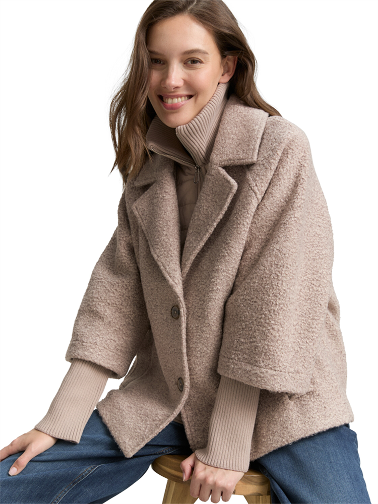 bouclé cape jacket - 1046602