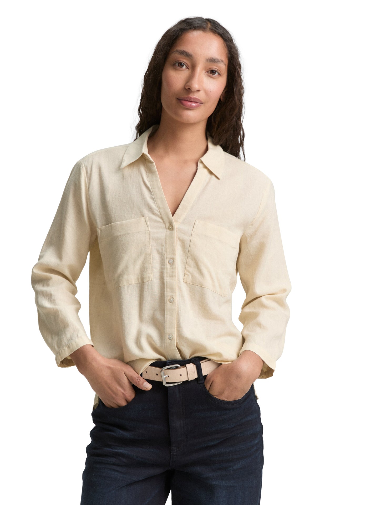 blouse easy shape with linen - 1046197