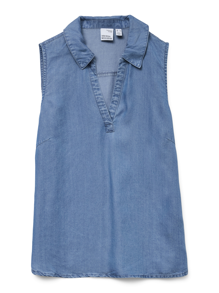 VMHARPER SL COLLAR SHORT TENCEL TOP - 10283751