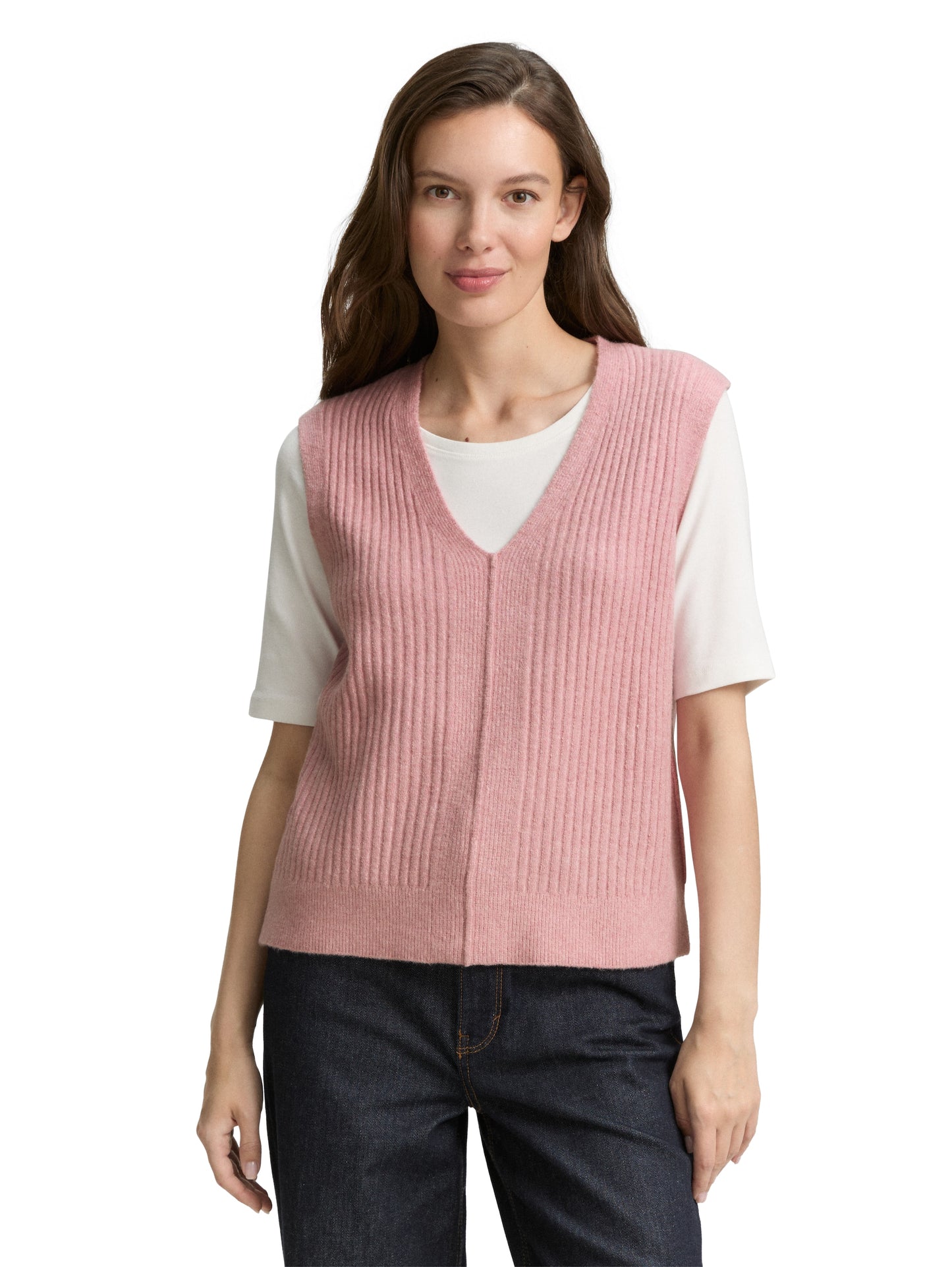 knit cosy rib vest - 1047693