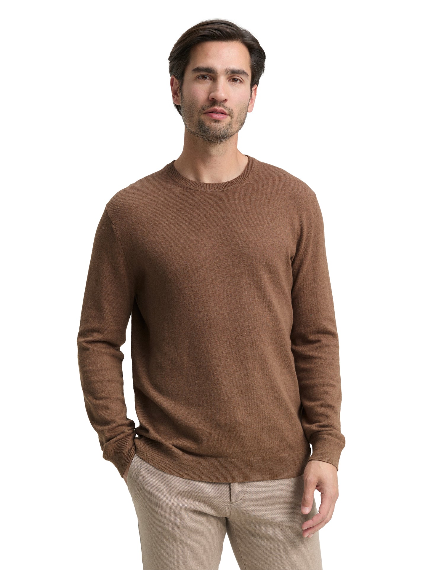 cotton cashmere crewneck knit - 1048015