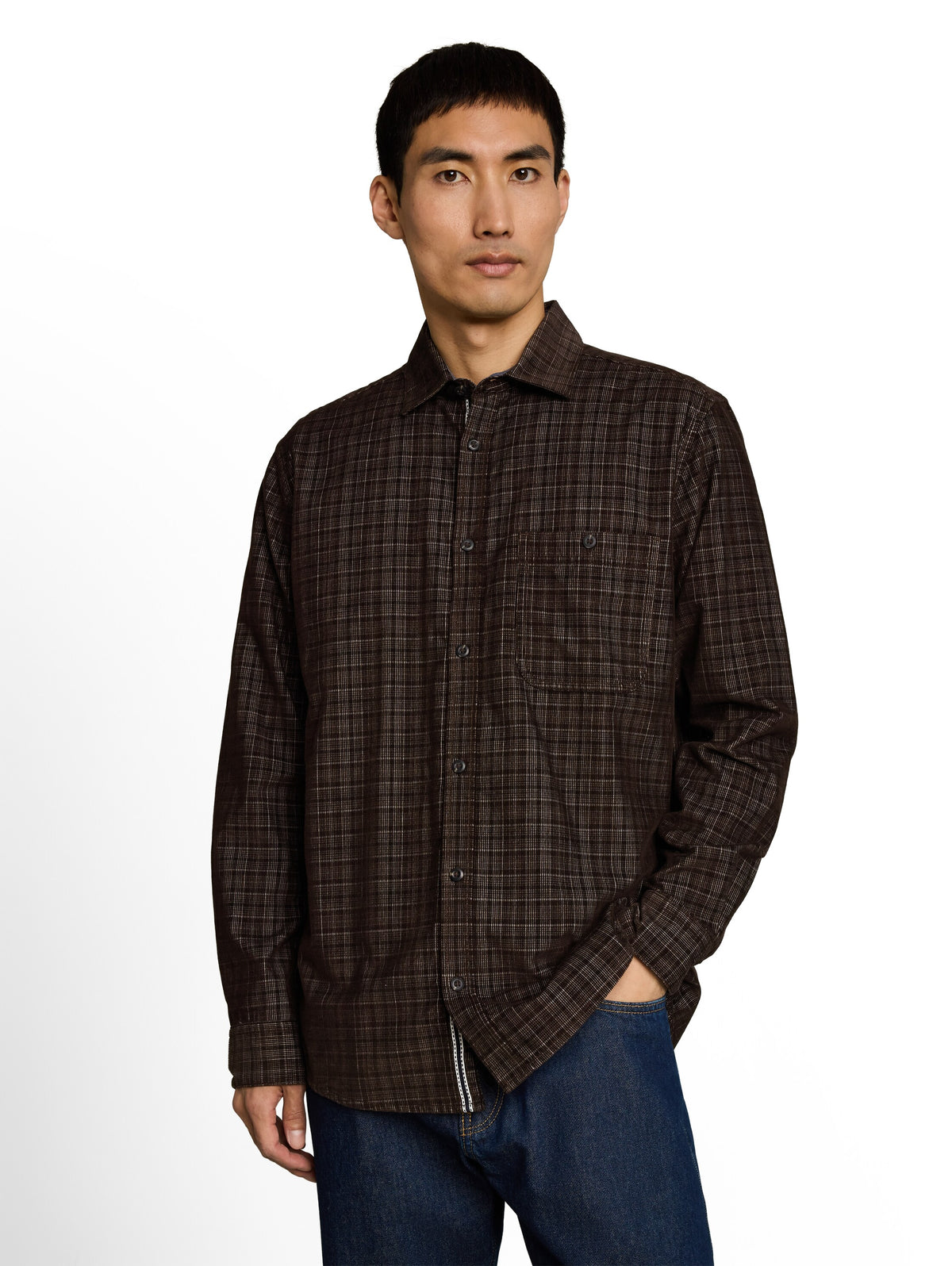 corduroy checked shirt - 1052331