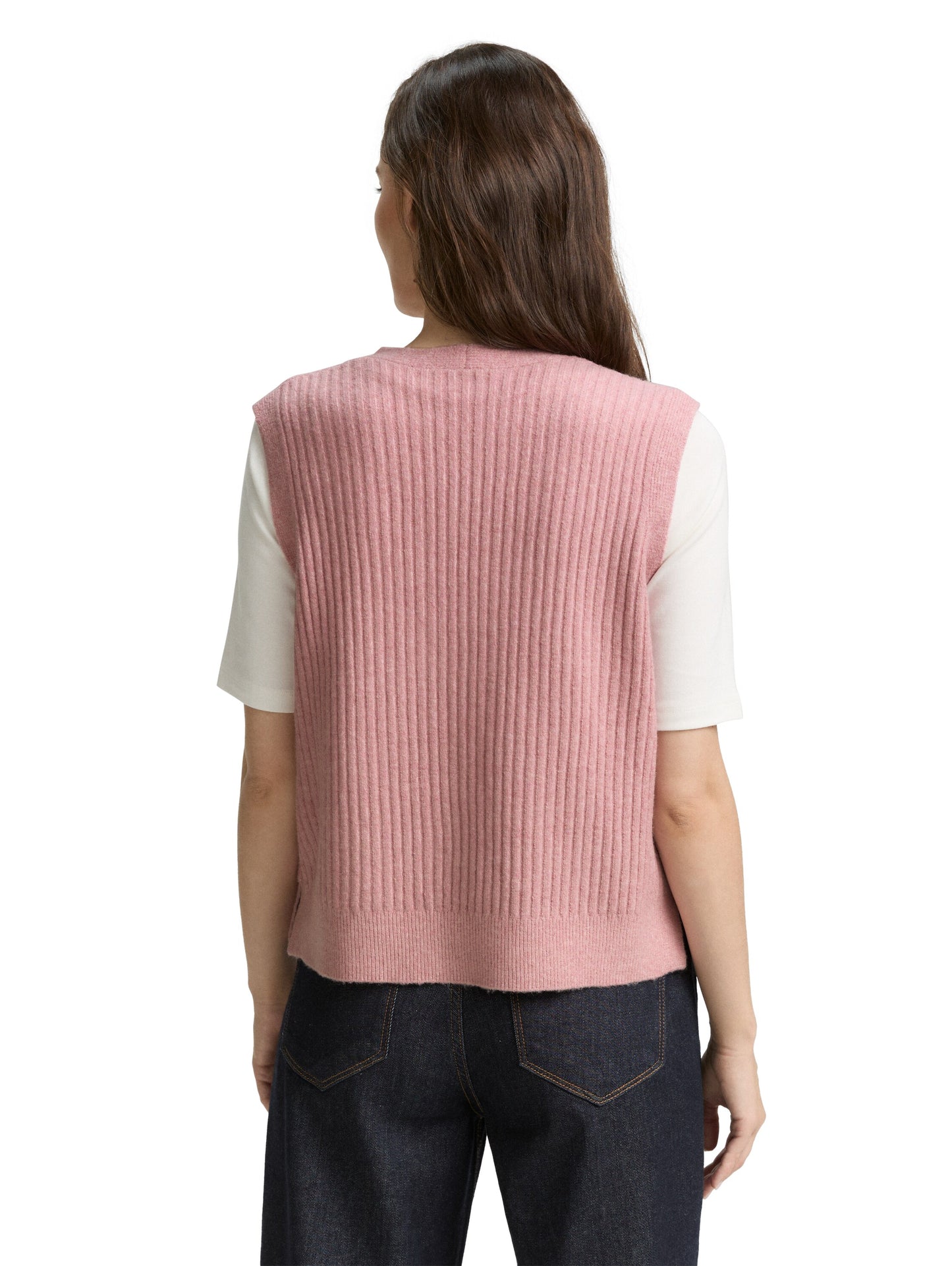 knit cosy rib vest - 1047693