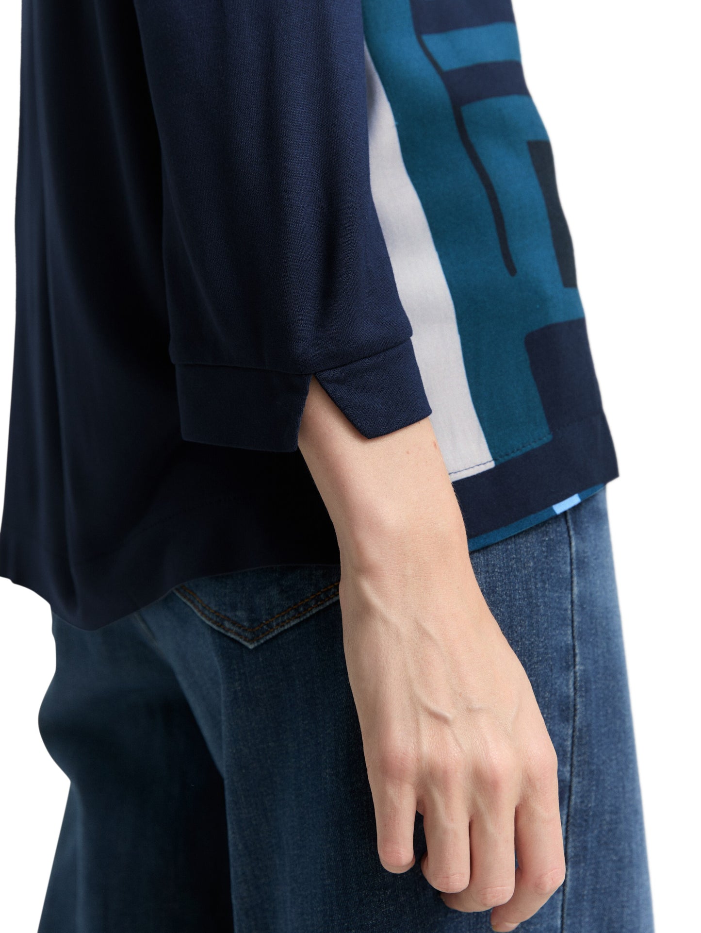 T-shirt fabric mix front print - 1047746