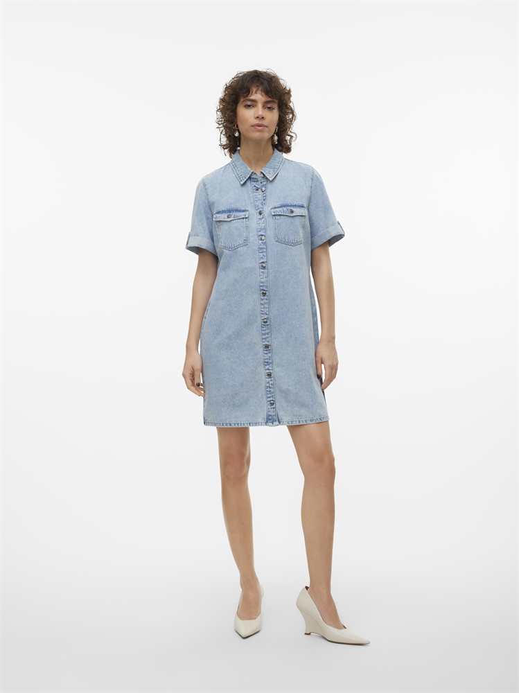 VMJENNIE SS SHORT DENIM DRESS GA NO - 10309665