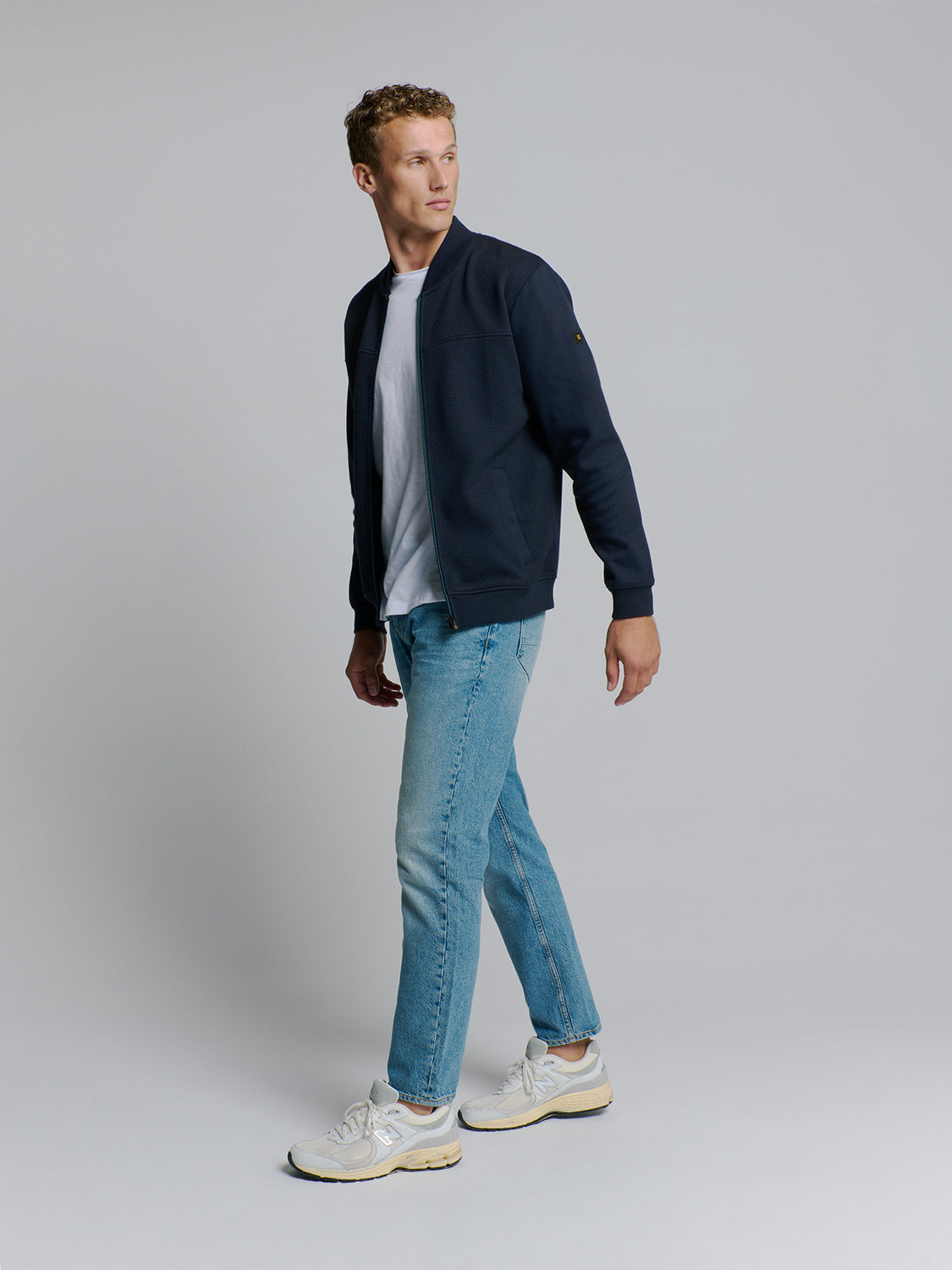 Sweater Full Zipper Jacquard Mix Bo - 27100119