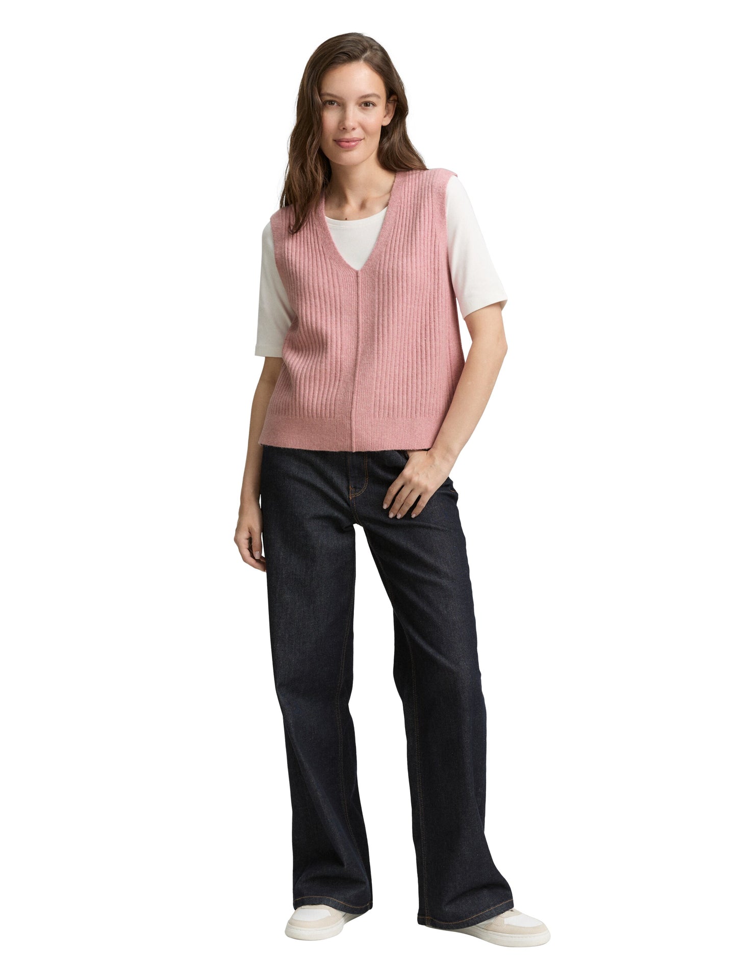 knit cosy rib vest - 1047693