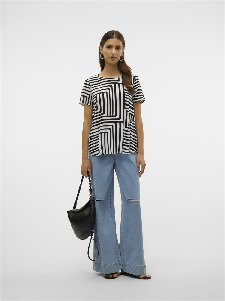 VMEASY JOY S/S TOP WVN GA - 10297345