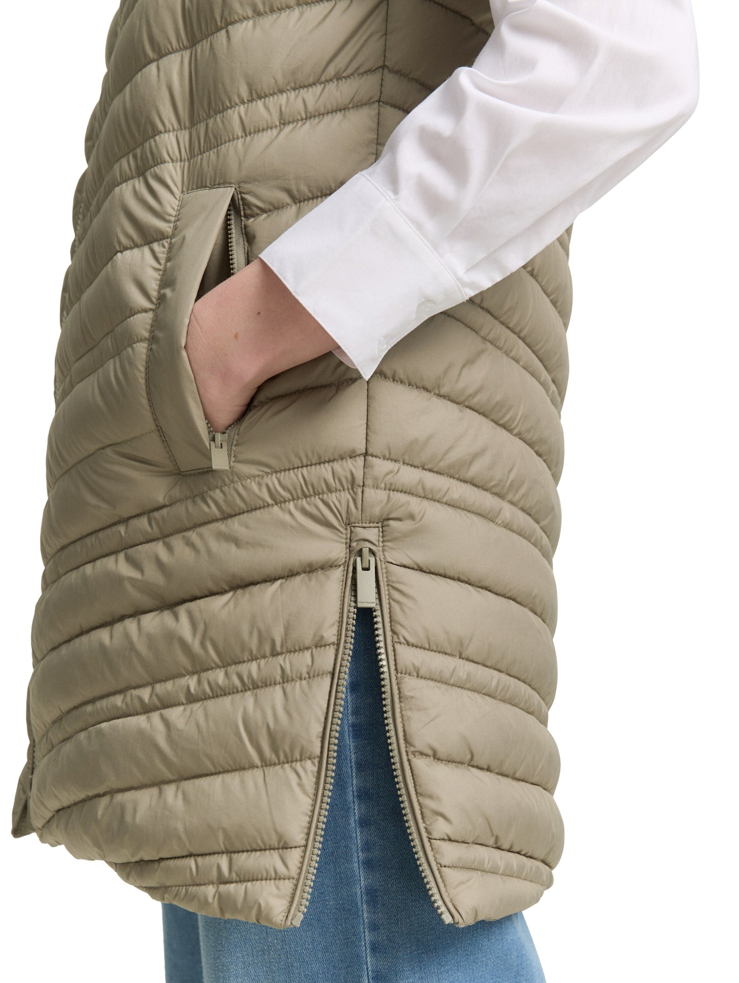 long hooded vest - 1046590