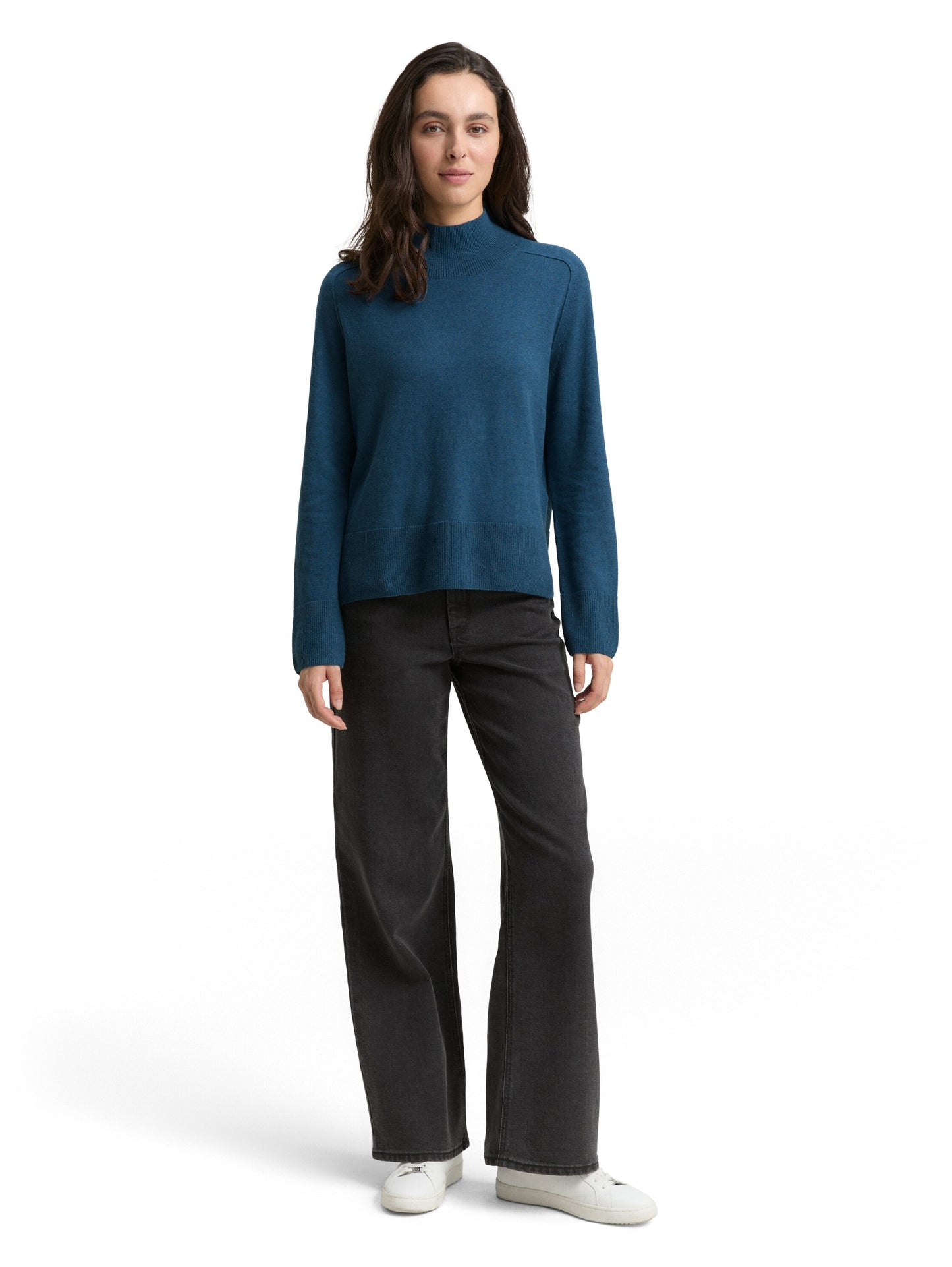 knit pullover with saddle shou - 1047698