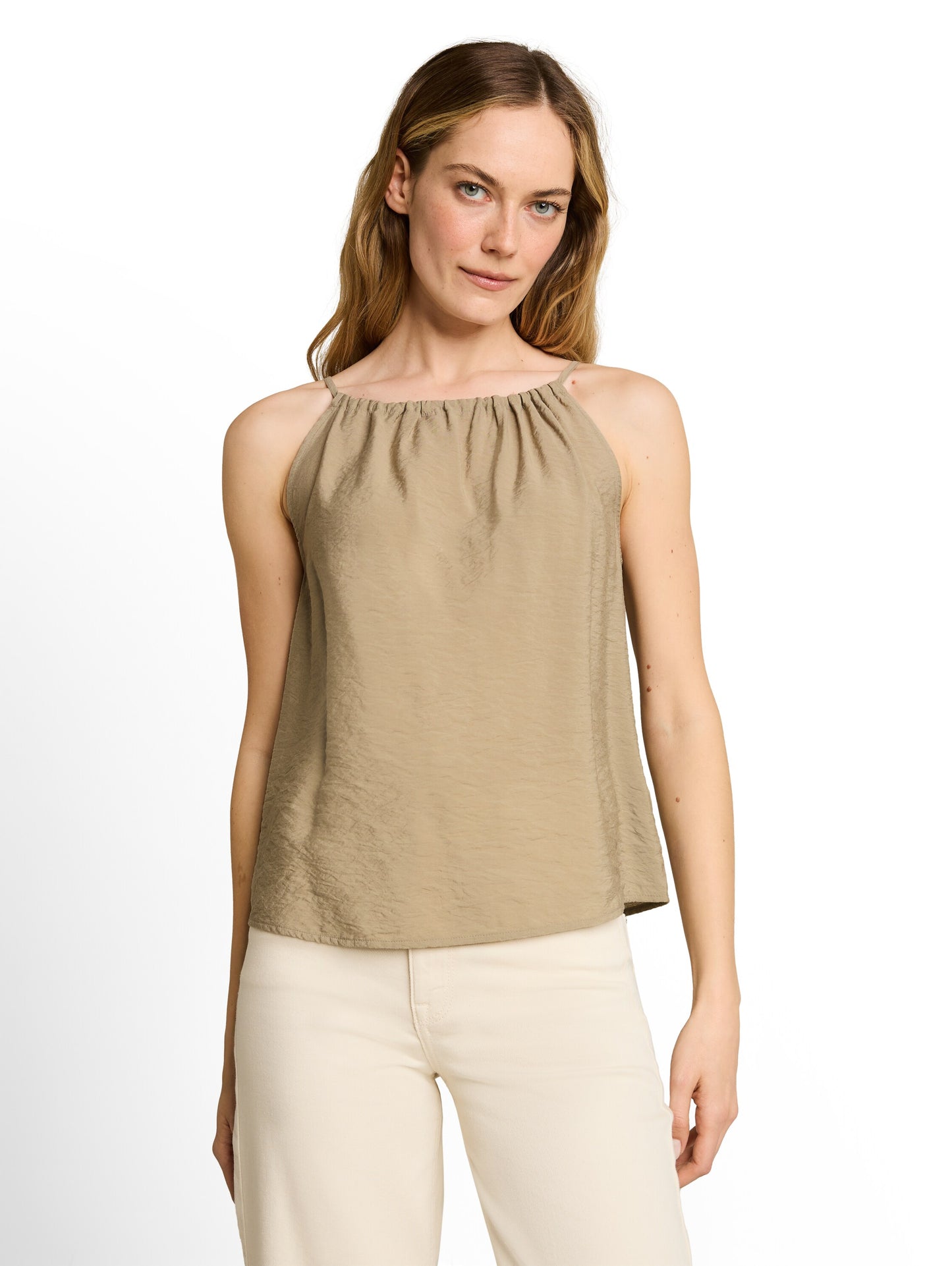 blouse top with structured fab - 1051091