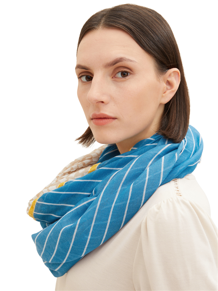 printed loop scarf with tape - 1032526