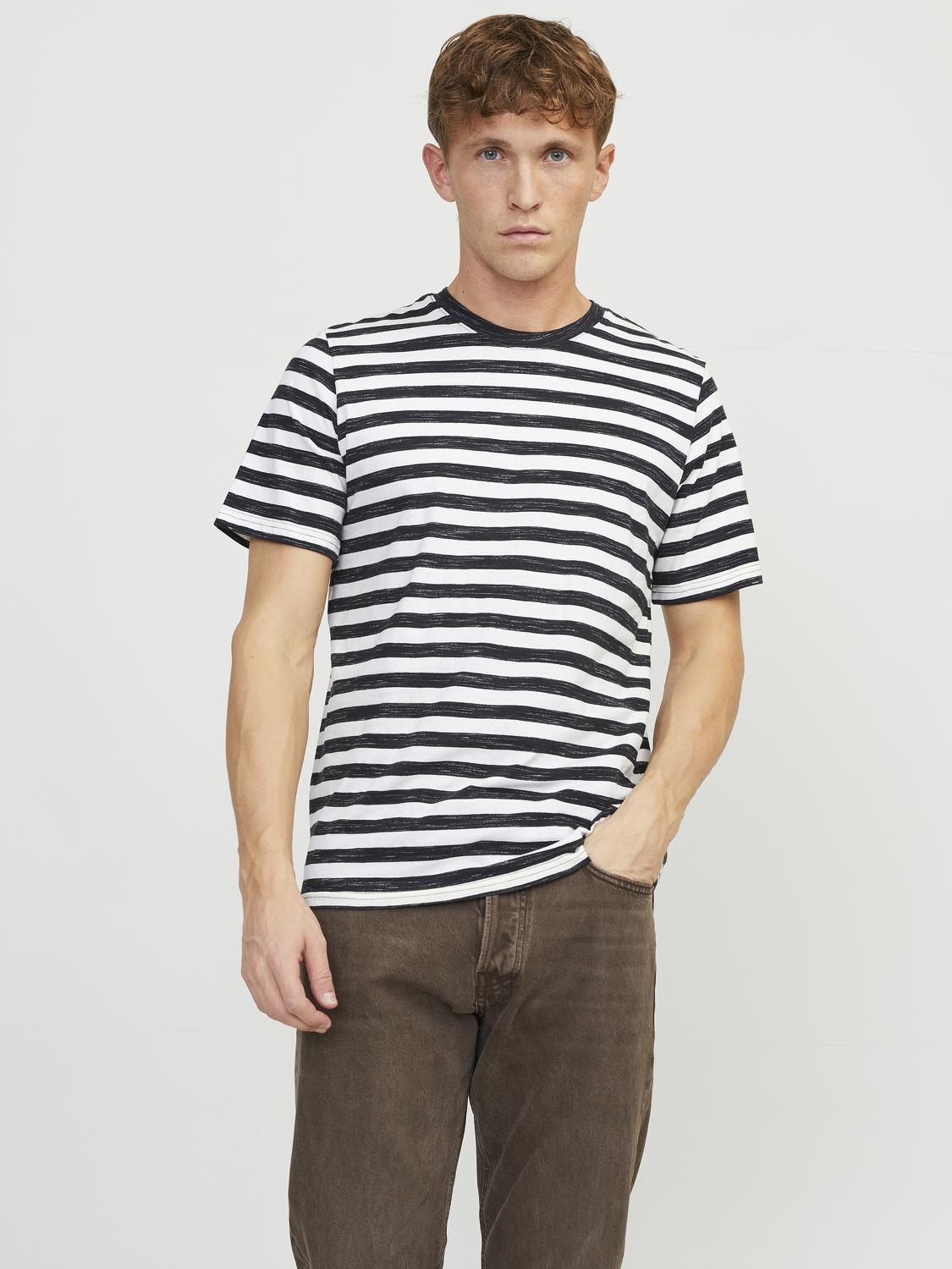 JORTAMPA STRIPE TEE SS CREW NECK - 12252176