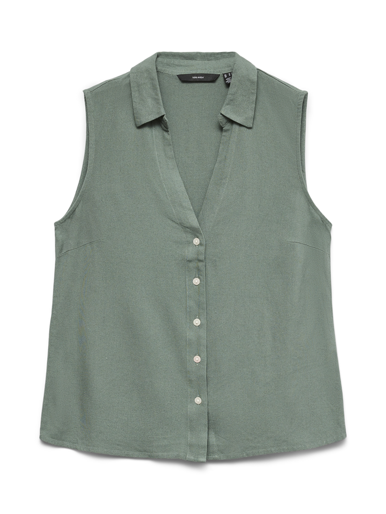 VMMYMILO SL V-NECK SHIRT WVN GA BO - 10303648