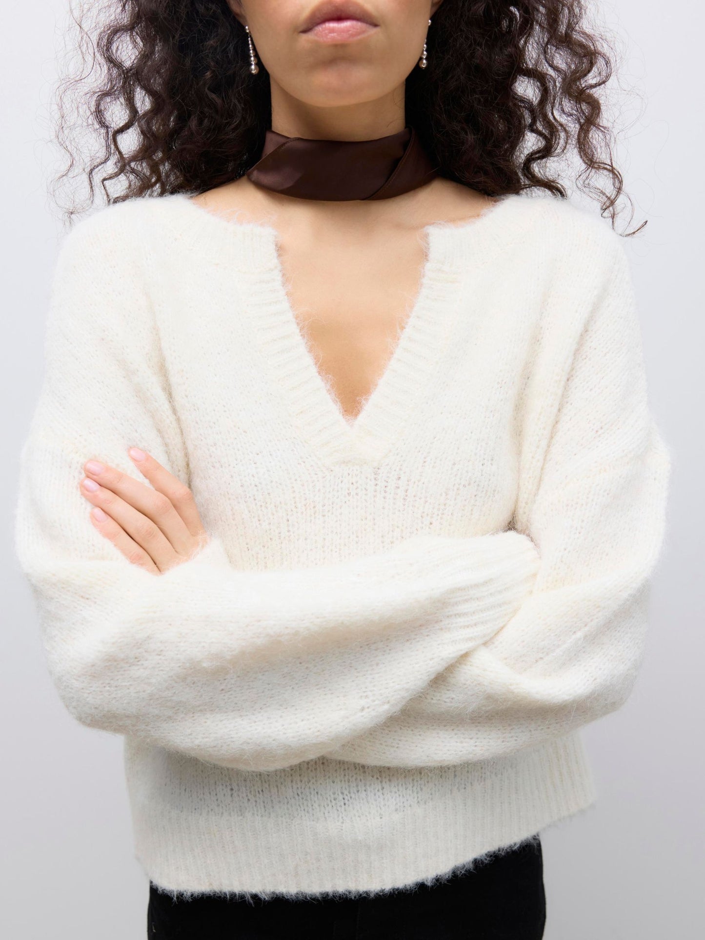 AWTACEY LS V-NECK KNIT - 10334361