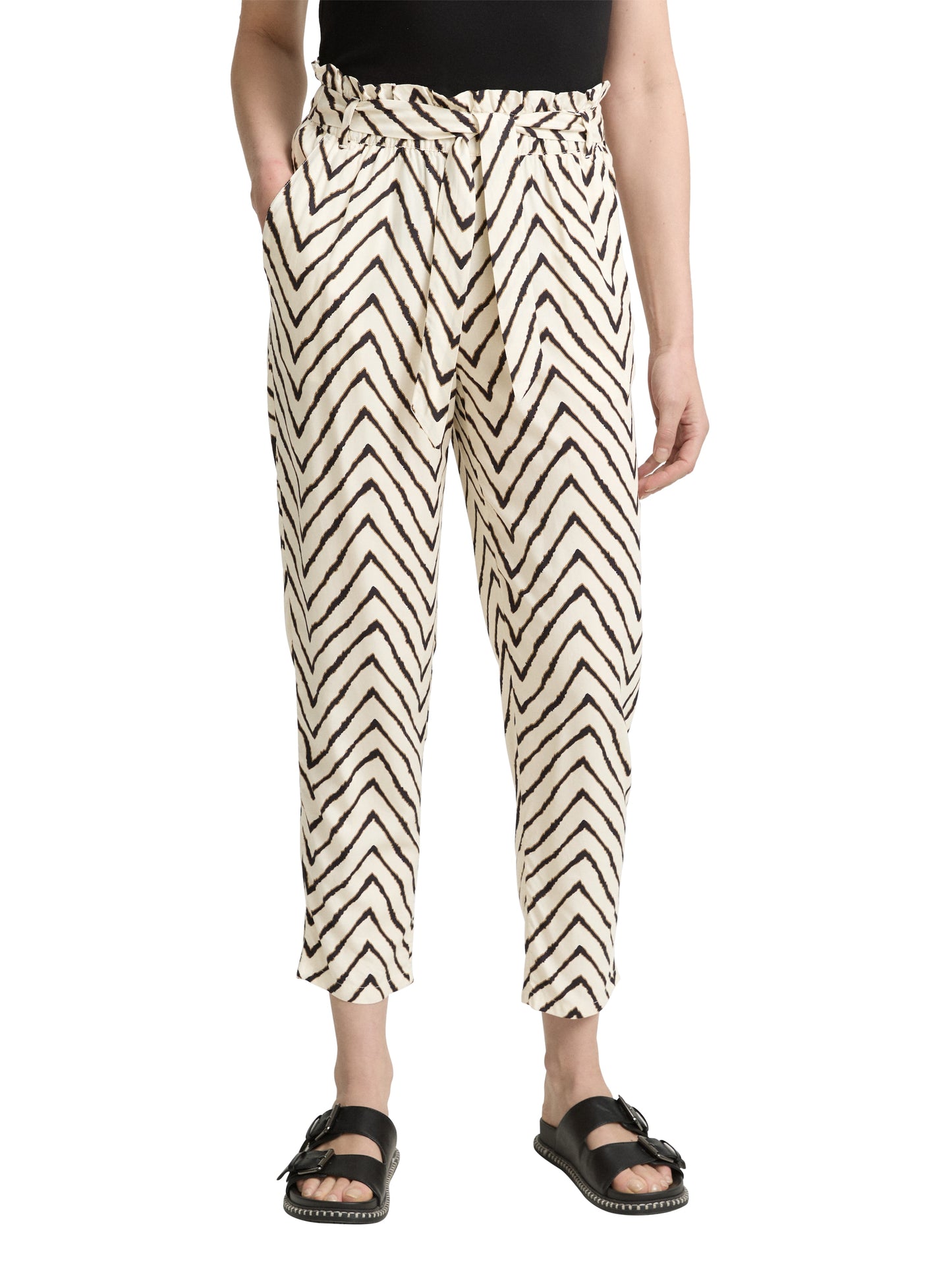 loose fit paperbag pants - 1046504