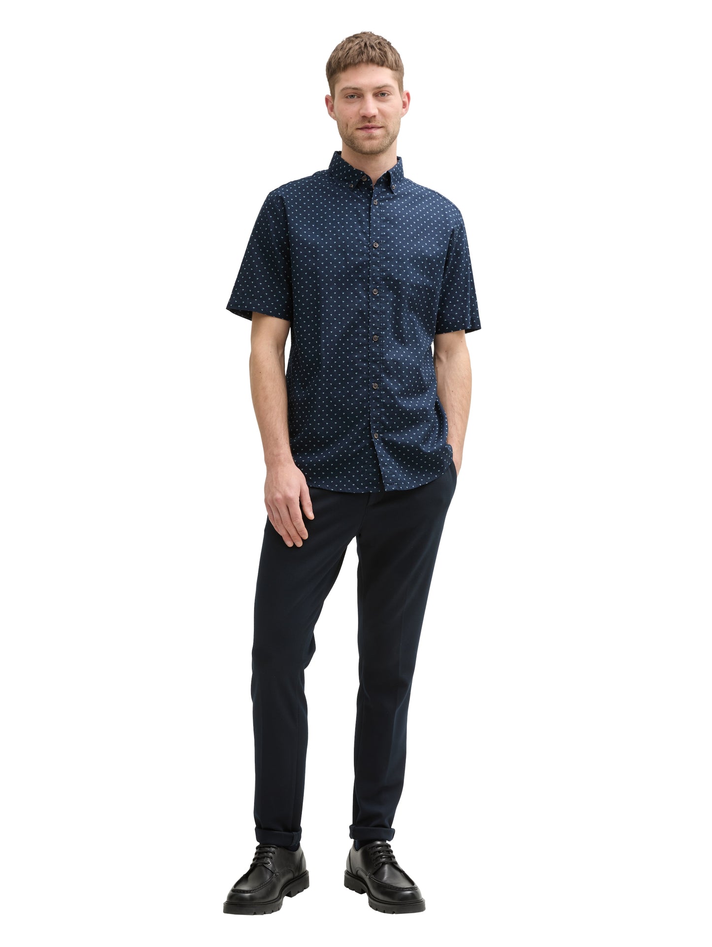 printed cotton linen shirt - 1045099