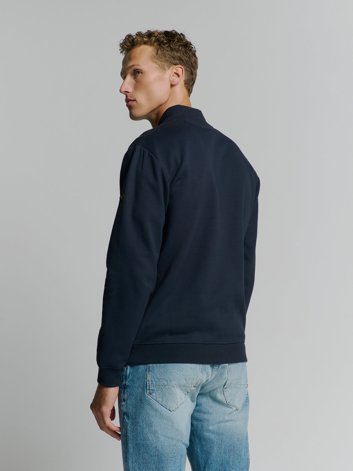 Sweater Full Zipper Jacquard Mix Bo - 27100119