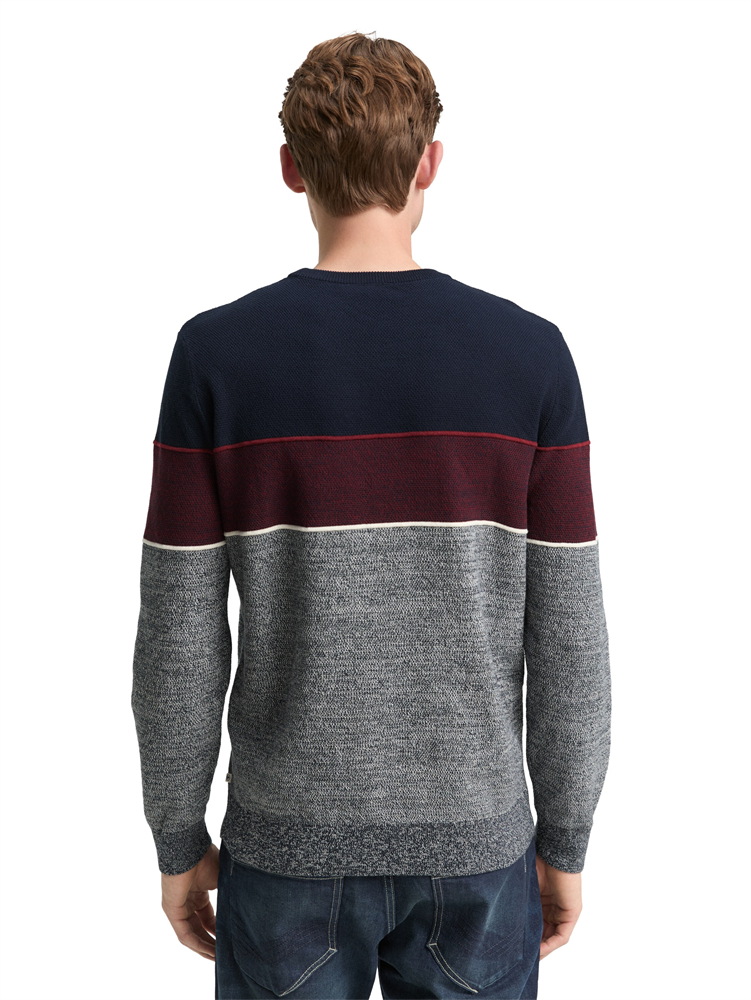 knit stripe crew neck pullover - 1048772