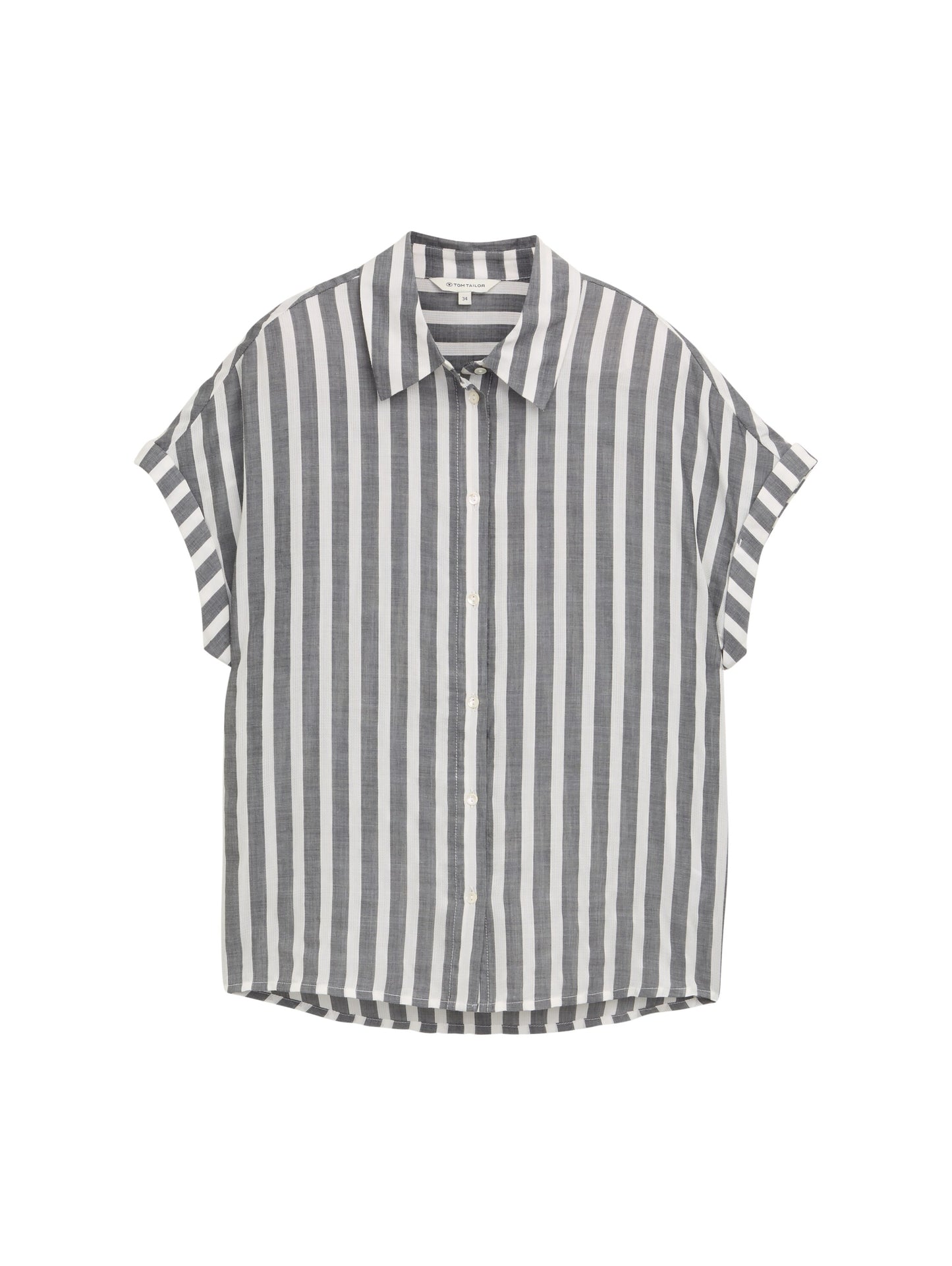 striped blouse shortsleeves - 1047057