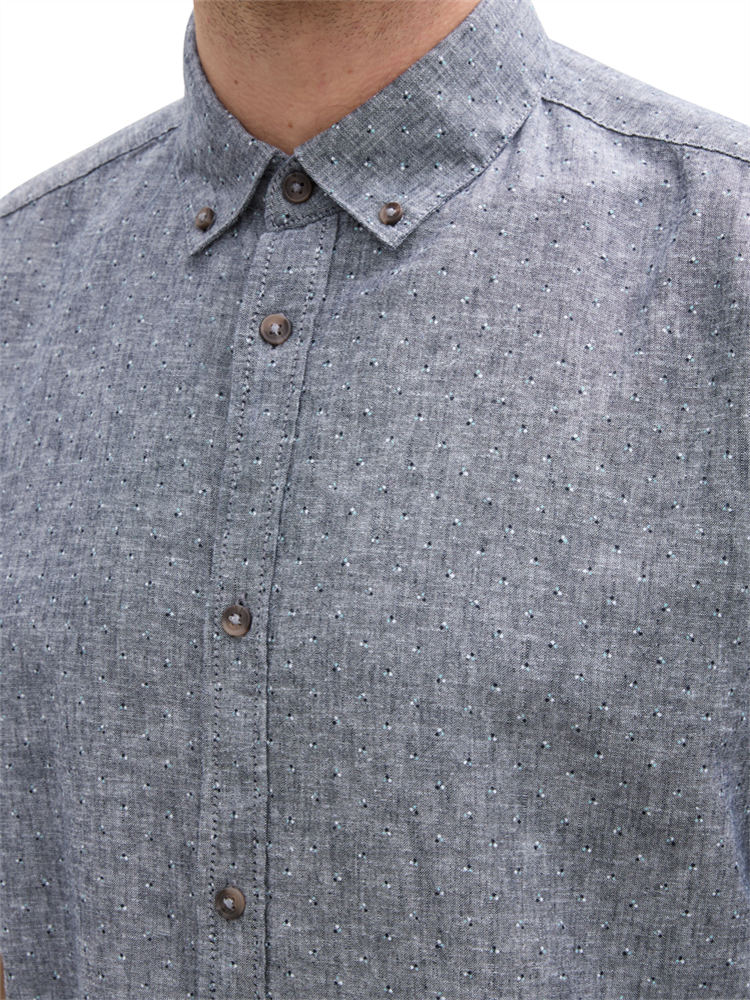 printed cotton linen shirt - 1045099