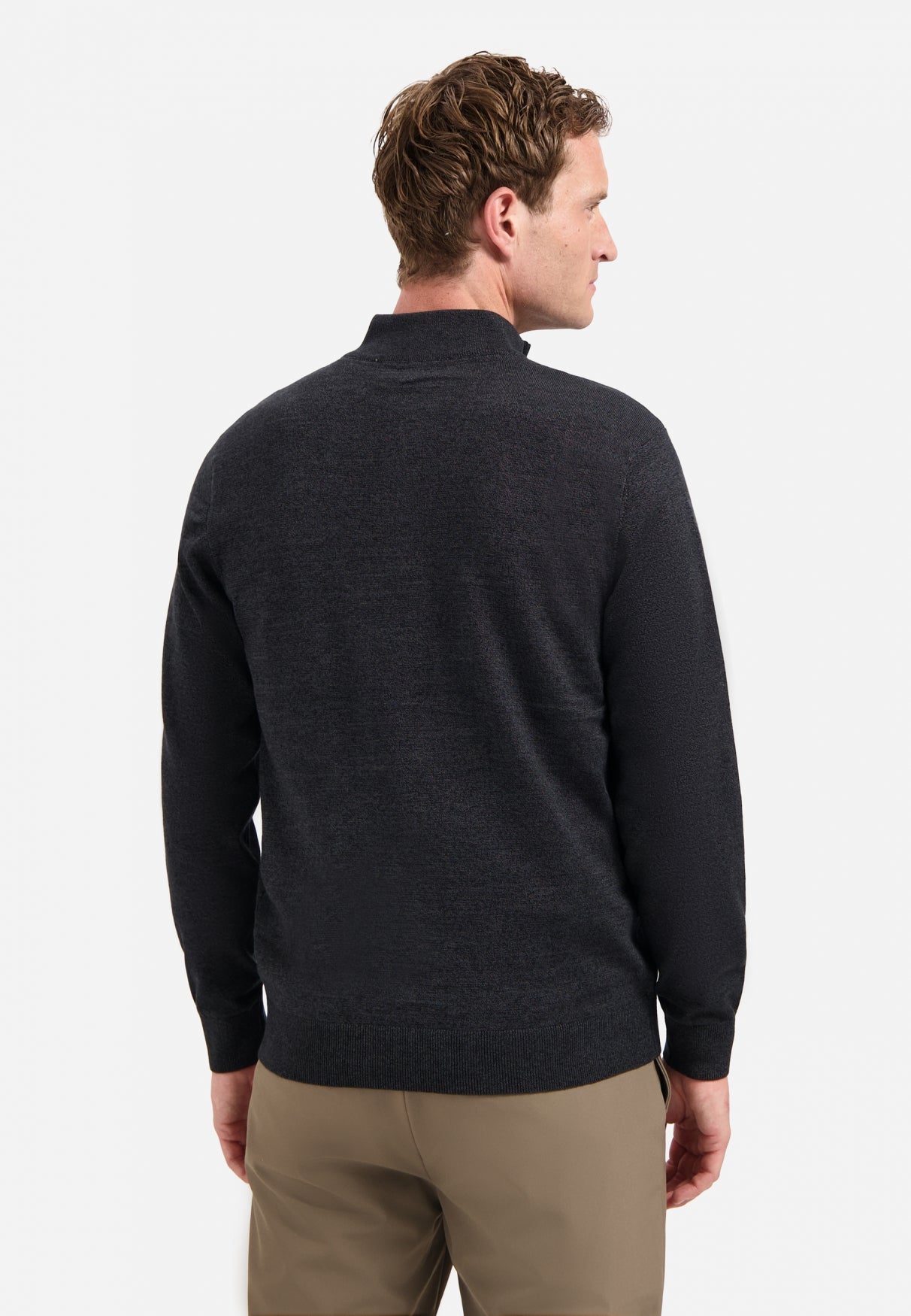 Pullover Half Zip 2 Coloured Melang - N2185
