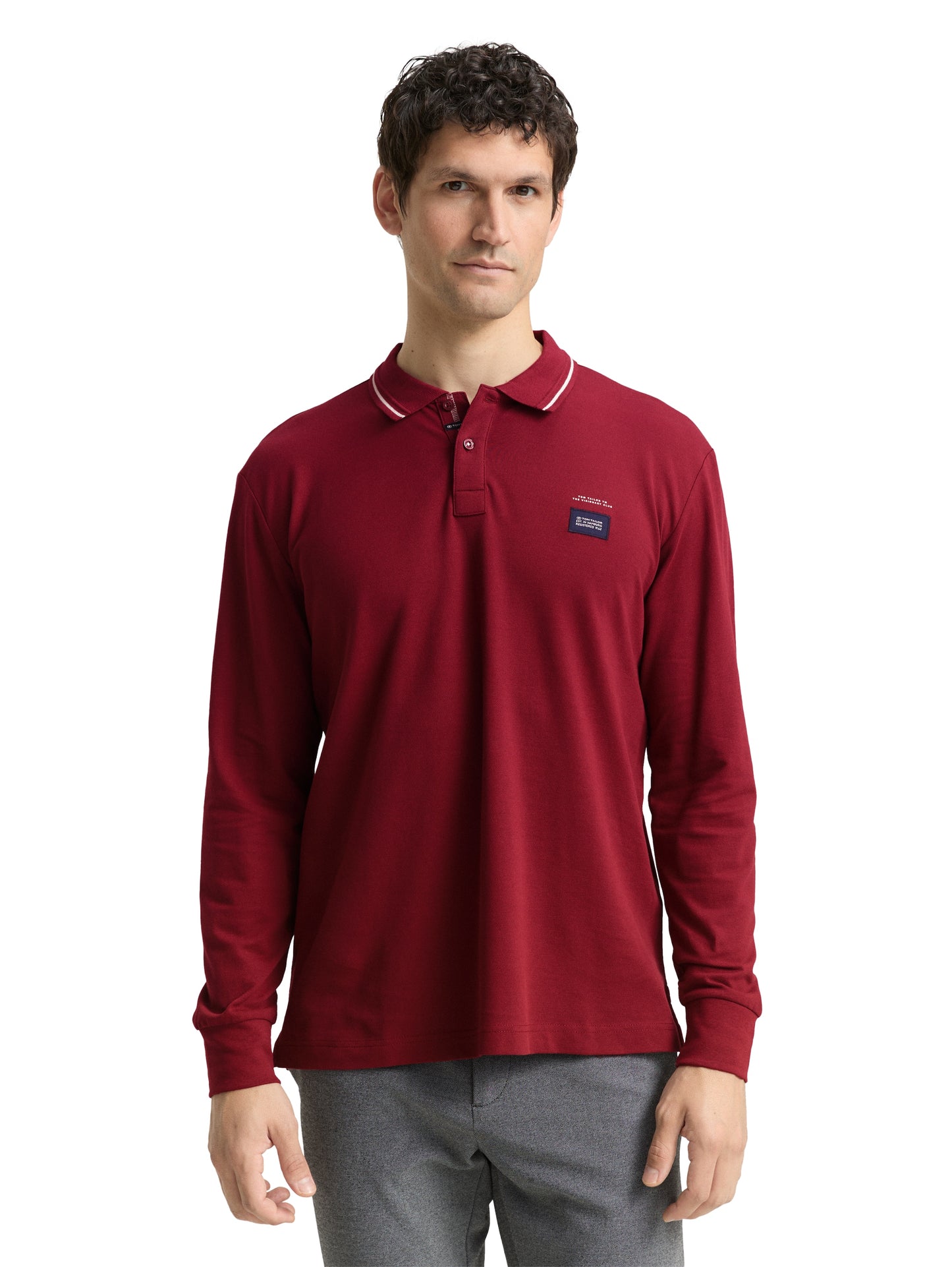 detailed longsleeve polo - 1048618