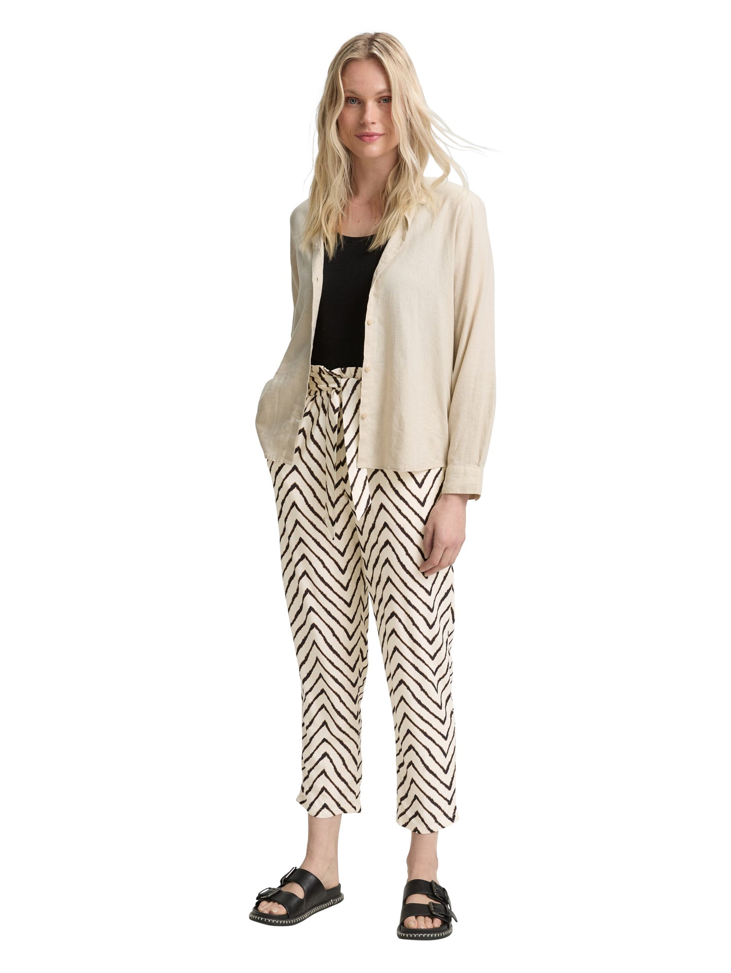 loose fit paperbag pants - 1046504