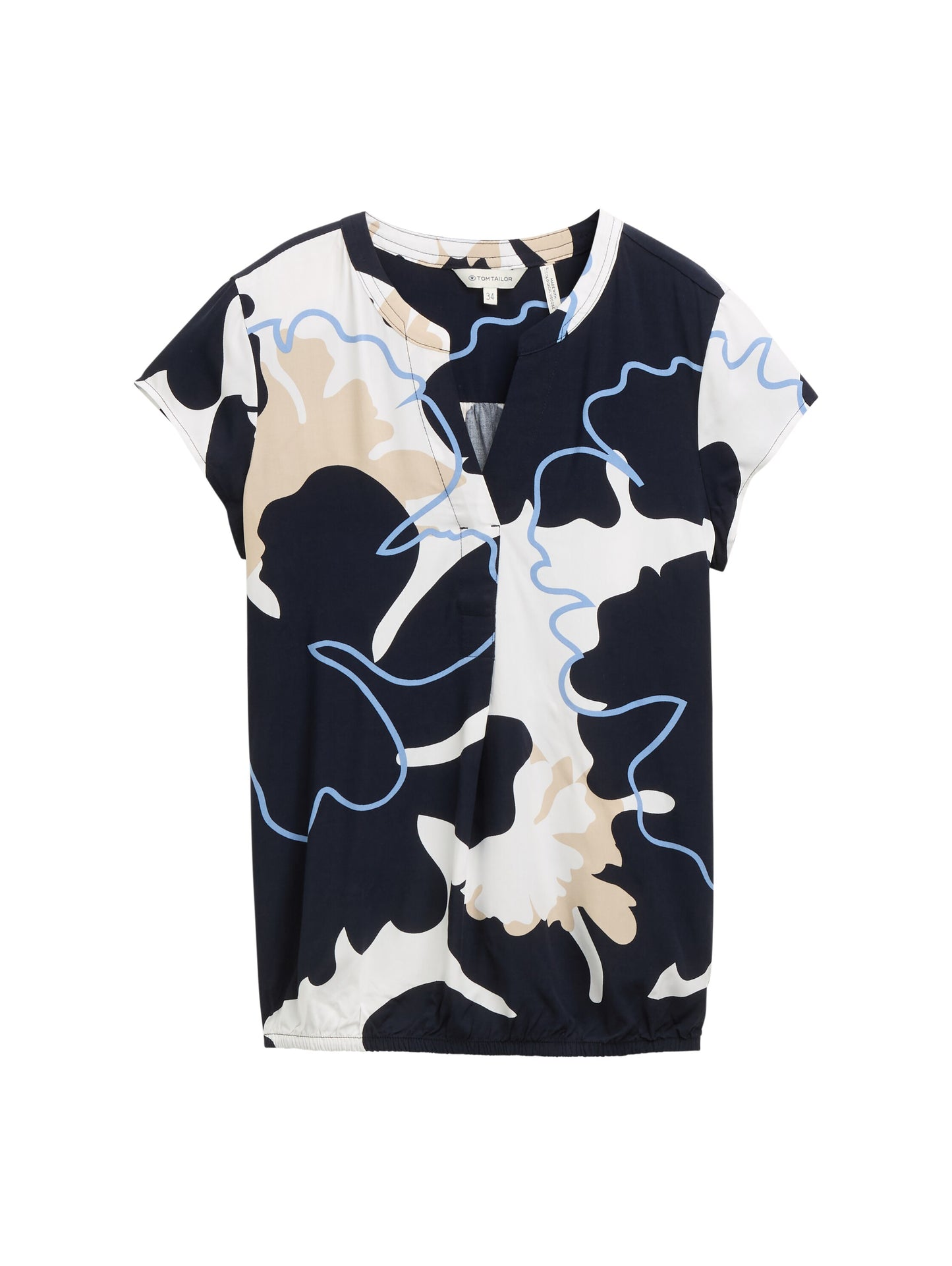 blouse printed shortsleeve - 1045238