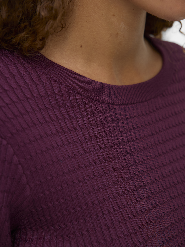 VMSILJE LS O-NECK CABLE PULLOVER - 10331852