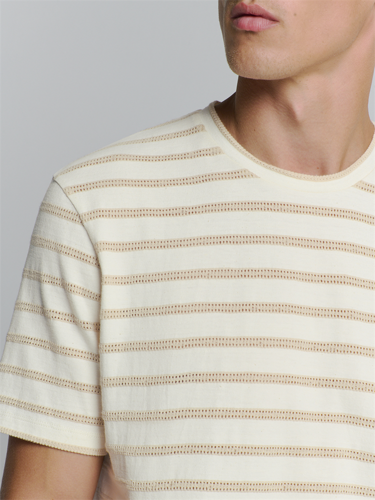 T-Shirt Crewneck Jacquard Stripes - 27350304