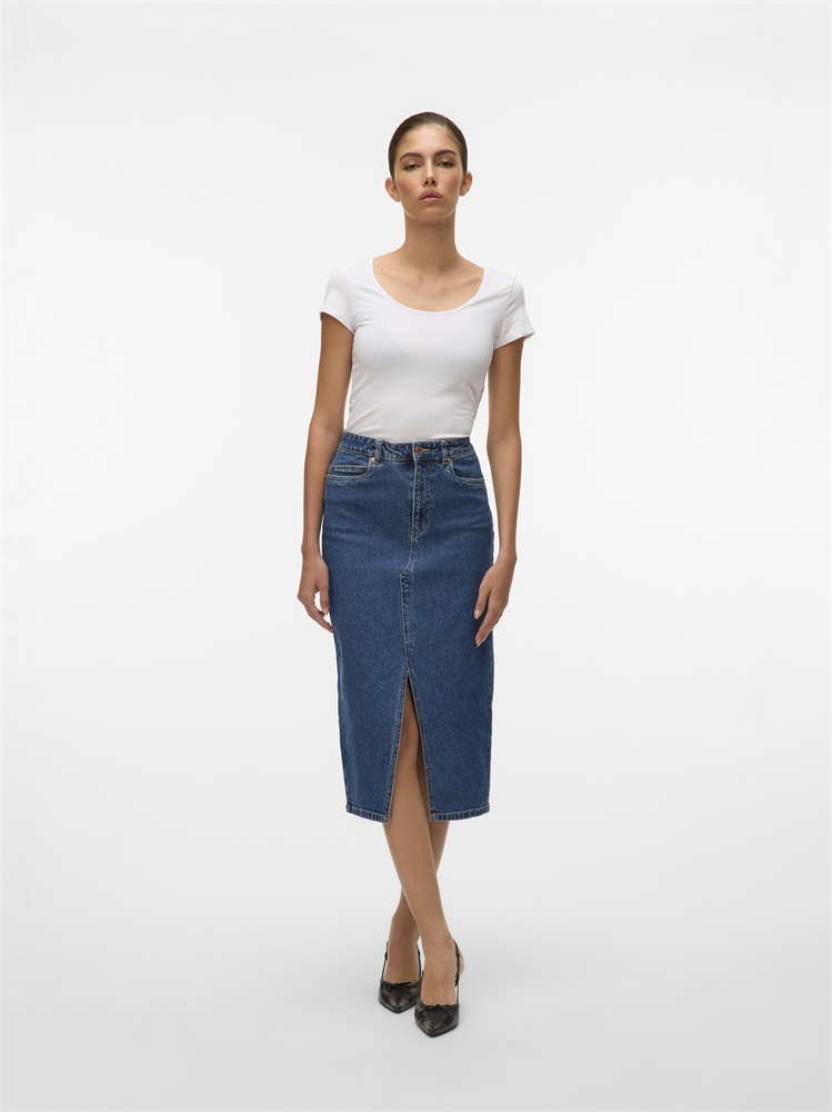 VMVERI HR CALF DENIM SKIRT GA NOOS - 10295731
