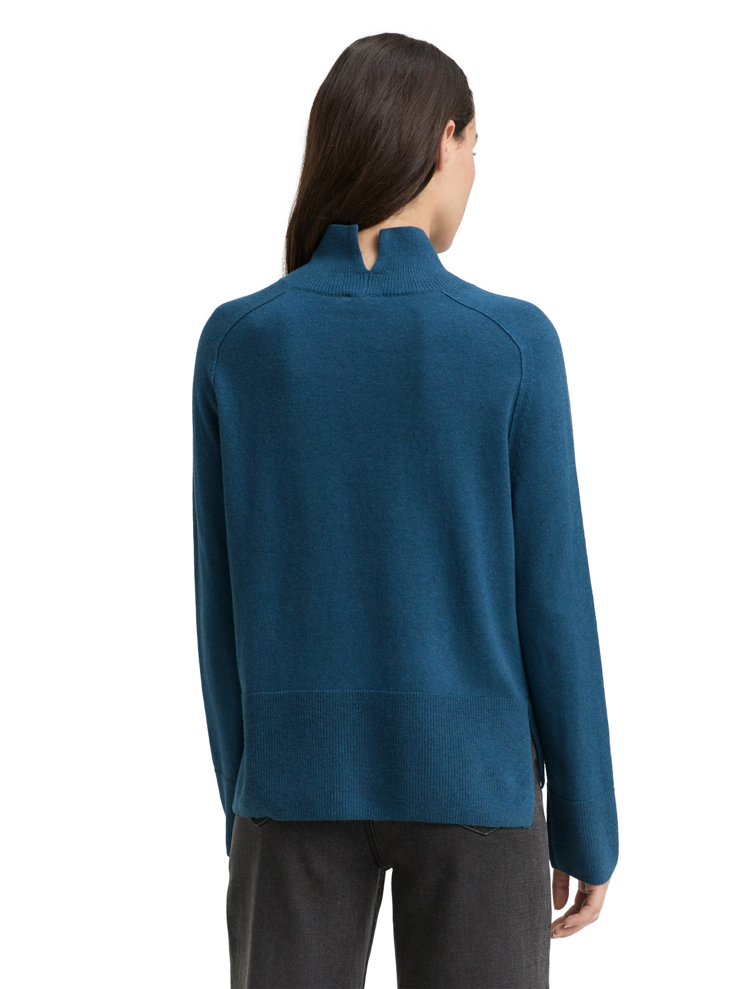 knit pullover with saddle shou - 1047698