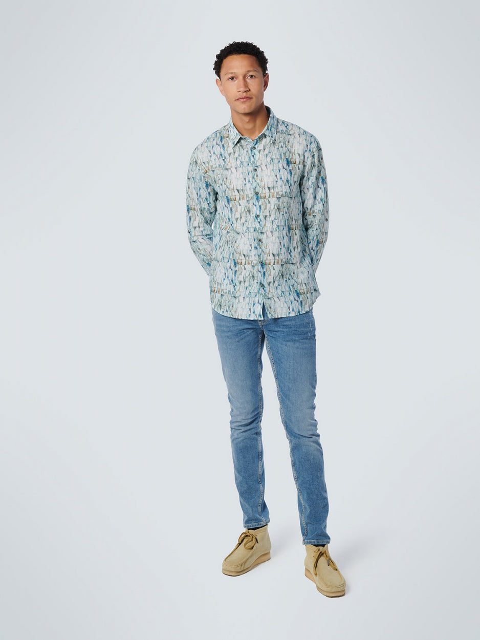 Shirt Allover Printed With Linen - 19430236