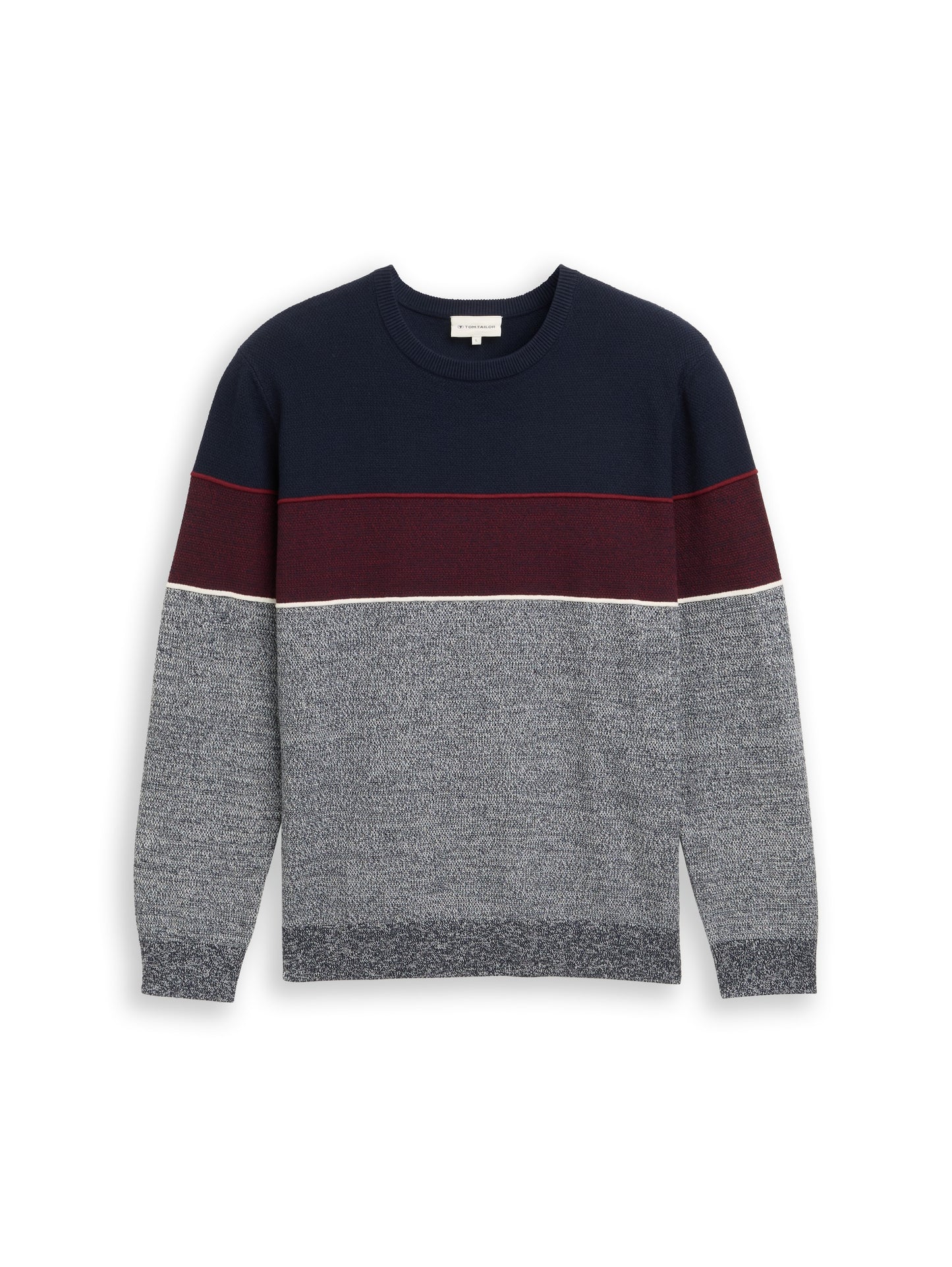 knit stripe crew neck pullover - 1048772